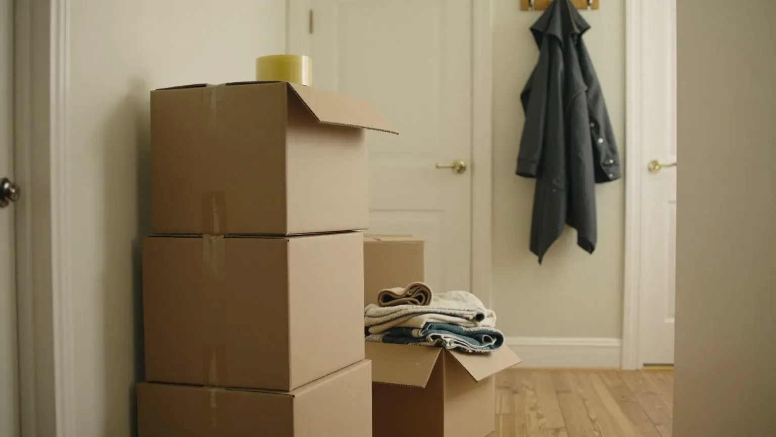 guide header — moving boxes in a hallway
